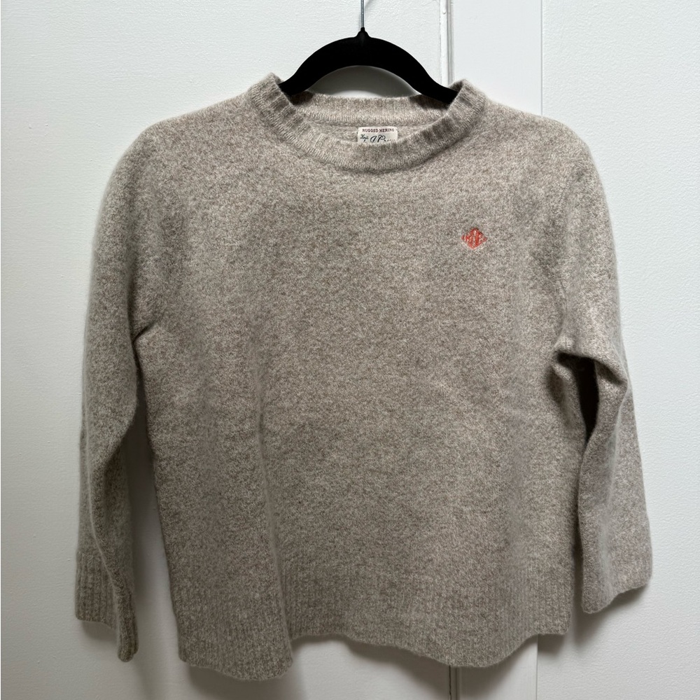NWOT J. Crew Cream Merino Wool Sweater with Embroidered Detail